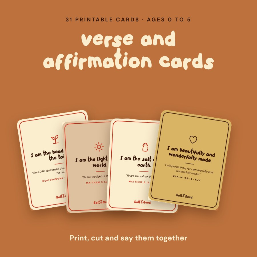 Verse and affirmation cards fanned out